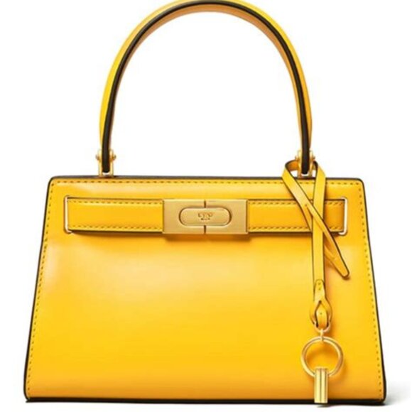 NWT Frye Farrah cognac leather satchel metal top handle tote bag crossbody purse - Picture 14 of 16